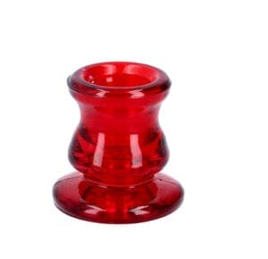 Glass Candlestick 6cm - Red Short
