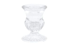 Glass Candlestick 6cm - Clear Short