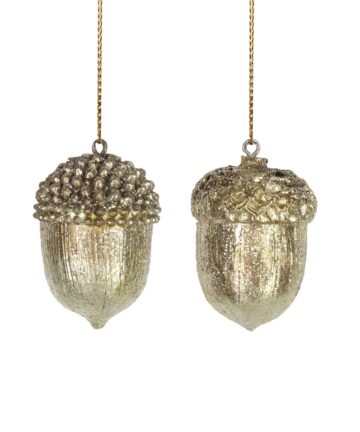 Resin Dec 4cm - Gold Acorn, 2as
