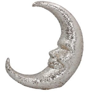 Polystyrene Orn 49cm - Gold Sparkle Moon Face
