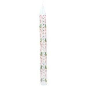 Taper Candle 23cm - Candy Cane/Holly Advent