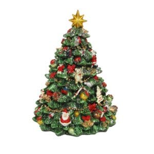 Resin Music Box 16cm - Revolving Christmas Tree, We Wish You a Merry Christmas