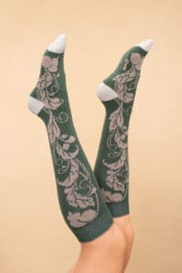 Knee High Socks - Opulent Floral Sage