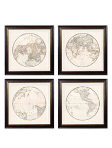 c.1838 World Map Hemispheres