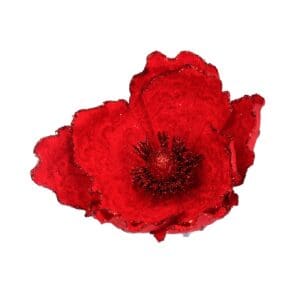 Polyester Clip on Flower 15cm - Red Magnolia