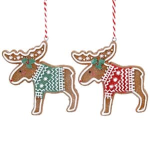 Resin Dec 7cm - Gingerbread Moose, 2as