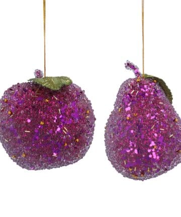 Polystyrene Dec 13cm - Purple Apple & Pear, 2as