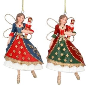 Resin Dec 11cm - Fairy w Nutcracker, 2as