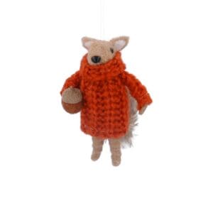 Wool Dec 11cm - Squirrel in Orange Jumper