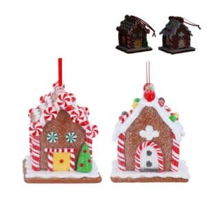 Claydough Dec 7.5cm - LED Gingerbread House, 2as