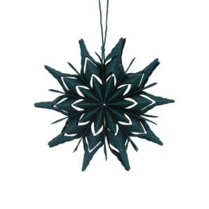 Paper Dec 15cm - Green Snowflake