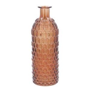 Glass Vase 20cm - Amber Honeycomb