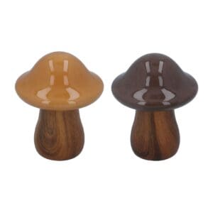 Set/2 Ceramic Ornaments 12.2cm - Bell Mushrooms