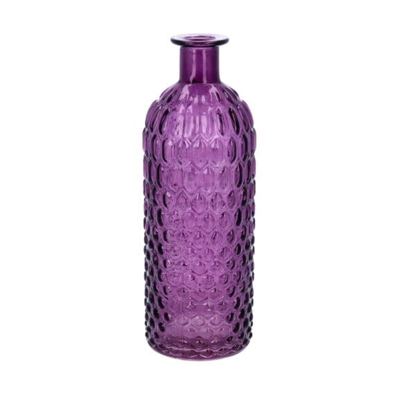 Glass Vase 20cm - Purple Honeycomb