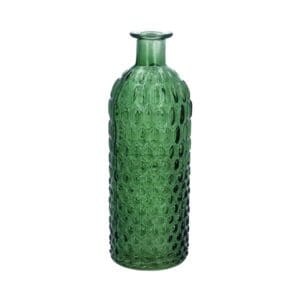 Glass Vase 20cm - Green Honeycomb