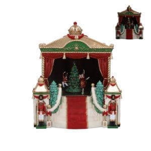 Resin Orn 39cm - Iced LED Revolving Musical Nutcracker Theatre