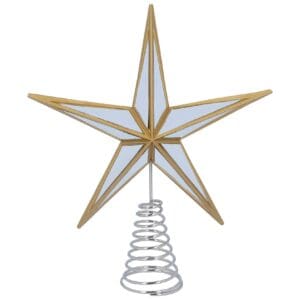 Acrylic Tree Topper 30.5cm - Gold/Silver Mirror Star