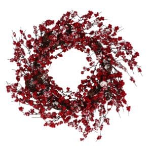 Wreath 78cm - Snowy Red Berry Spray Twig