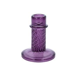 Glass Twist Column Candlestick - Purple