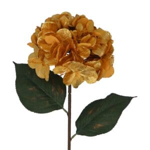Stem 72cm - Gold Hydrangea w Leaves