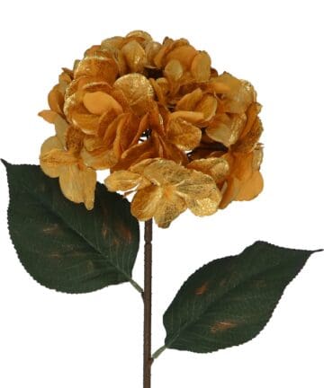 Stem 72cm - Gold Hydrangea w Leaves