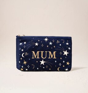 Starry Sky Mum Navy Velvet Everyday Pouch