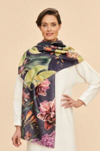 Exotic Evening Print Scarf - Ink