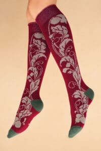 Knee High Socks - Opulent Floral Fuchsia