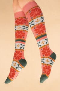 Knee High Socks - Fair isle Petal