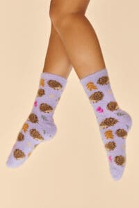 Tiny Hedgehog Fuzzy Slipper Socks