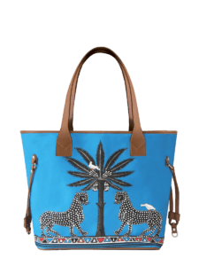 Canvas Tote Gattopardo Blue