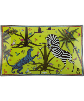 Glass Plate Rectangle Jungle Large 26 x 16cm