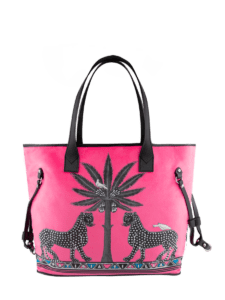 Velvet Tote Gattopardo Pink