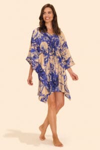 China Blue Blooms Beach Cover Up