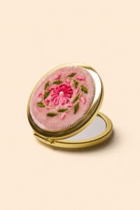 Pink Petals Embroidered Mirror