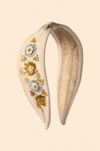 Perfect Posie Embroidered Headband - Coconut