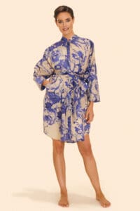 China Blue Blooms Oversized Shirt Dress