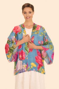 Floral Study Kimono Jacket - Denim