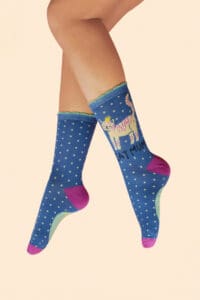 Cat Mum Ankle Socks - Royal Blue