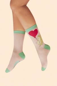 Floating Hedgehog Lover Ankle Socks - Petal