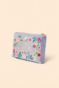 Hello Gorgeous Velvet Mini Pouch - Denim