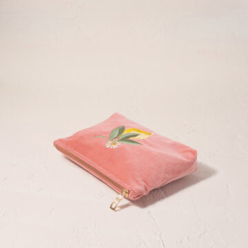 Coral Velvet Mini Pouch
