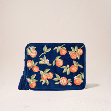 Cobalt Velvet Wash Bag
